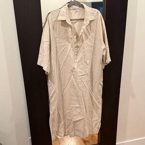 Linen button up dress